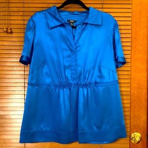 Alfani 100% silk top. Women’s size 14W. Color is royal blue.